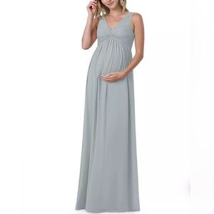 Azazie Yetta Maternity Dress Size 8, Dolphin Grey- Baby Shower, Bridesmaid NWT